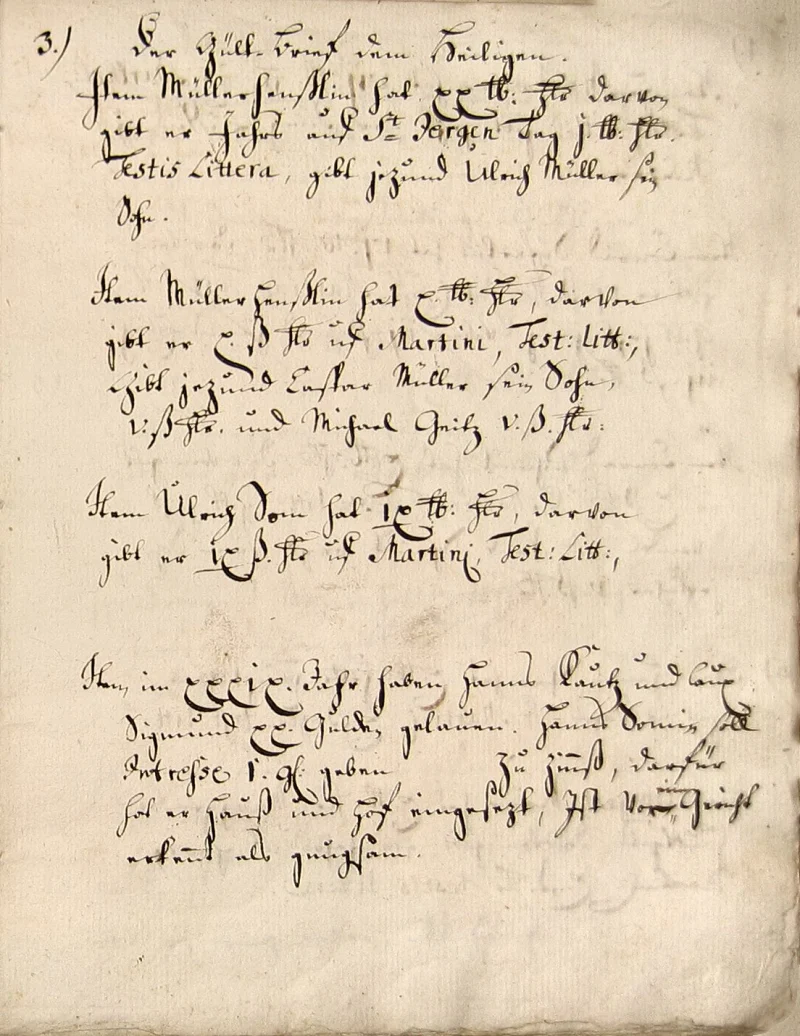 Originalseite 5 des Zinsbuchs von 1511