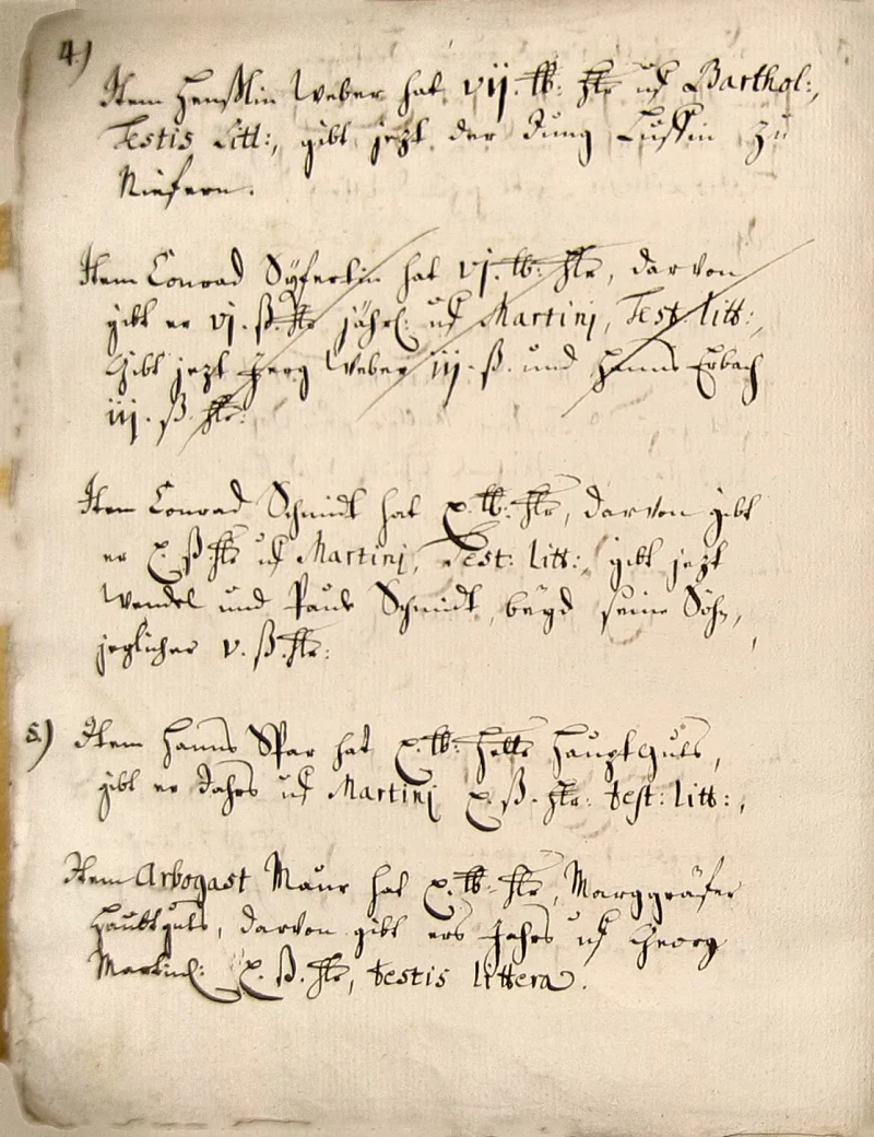 Originalseite 6 des Zinsbuchs von 1511