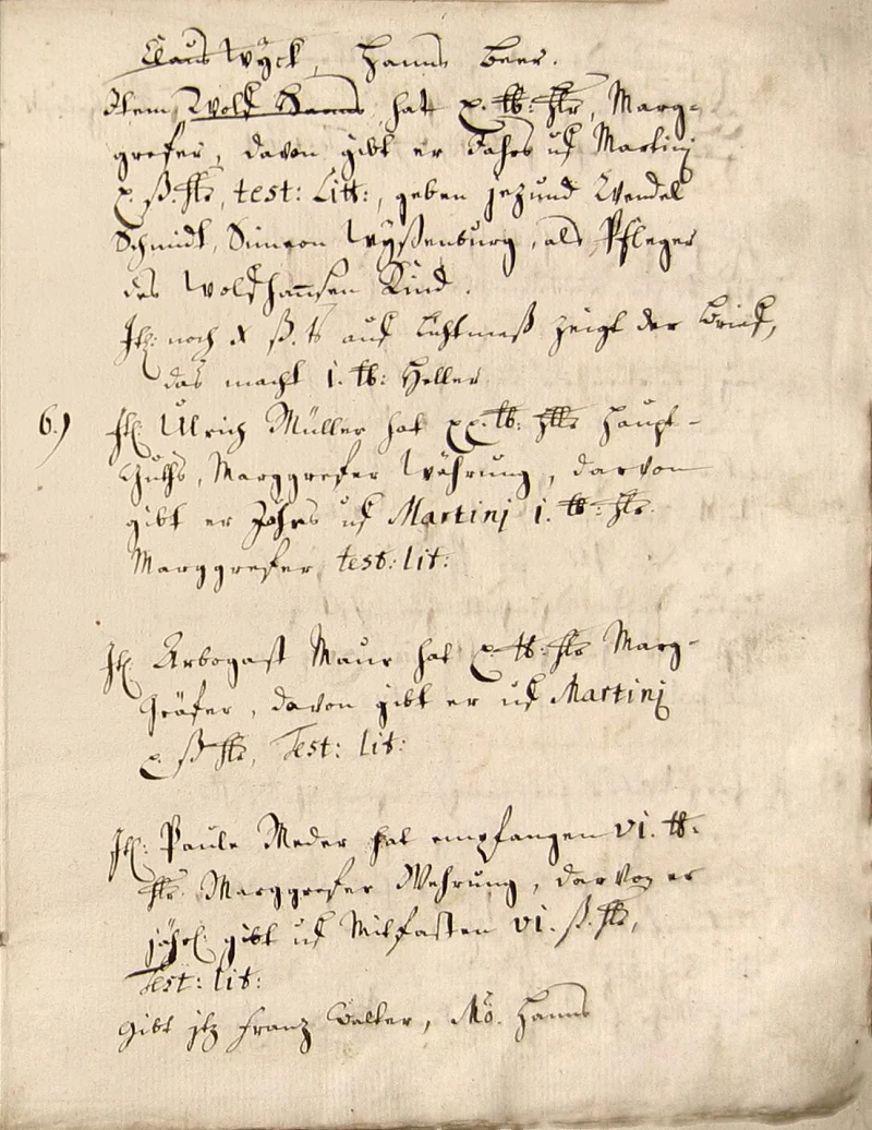 Originalseite 7 des Zinsbuchs von 1511