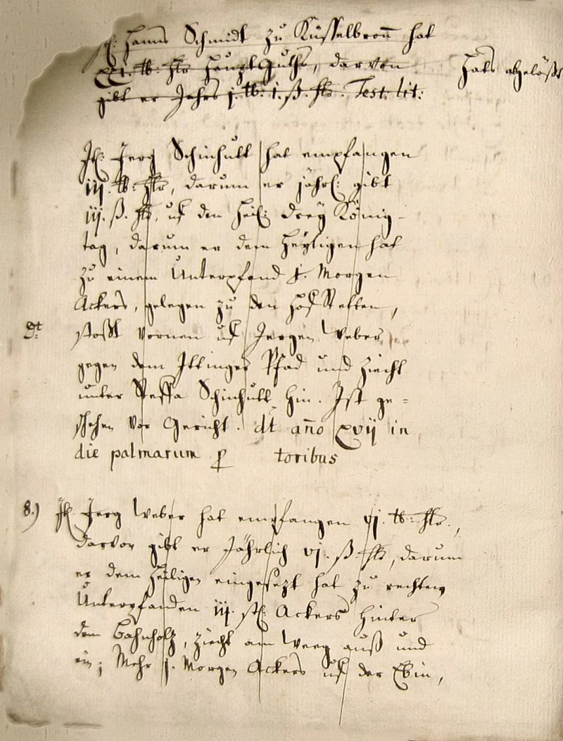 Originalseite 8 des Zinsbuchs von 1511