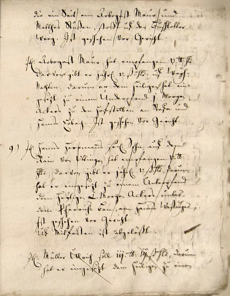 Originalseite 9 des Zinsbuchs von 1511