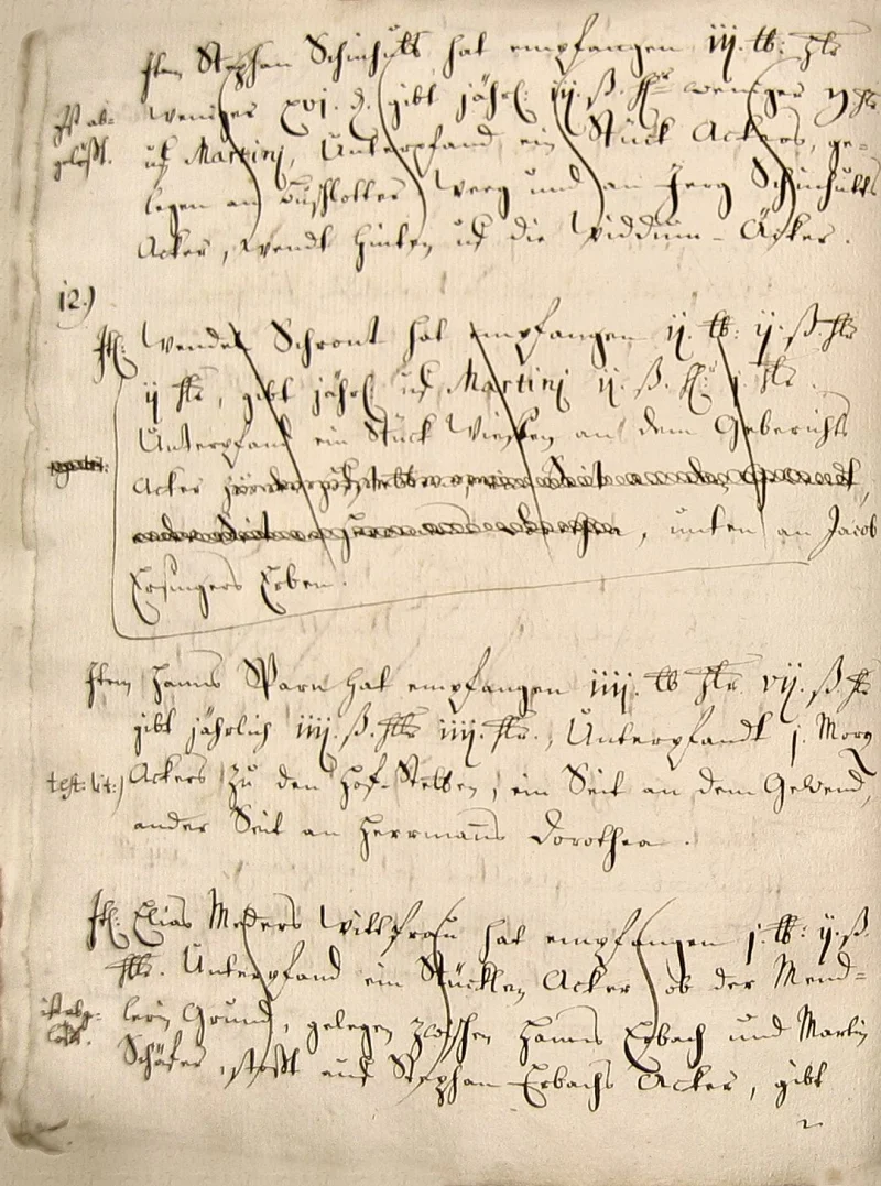 Originalseite 12 des Zinsbuchs von 1511