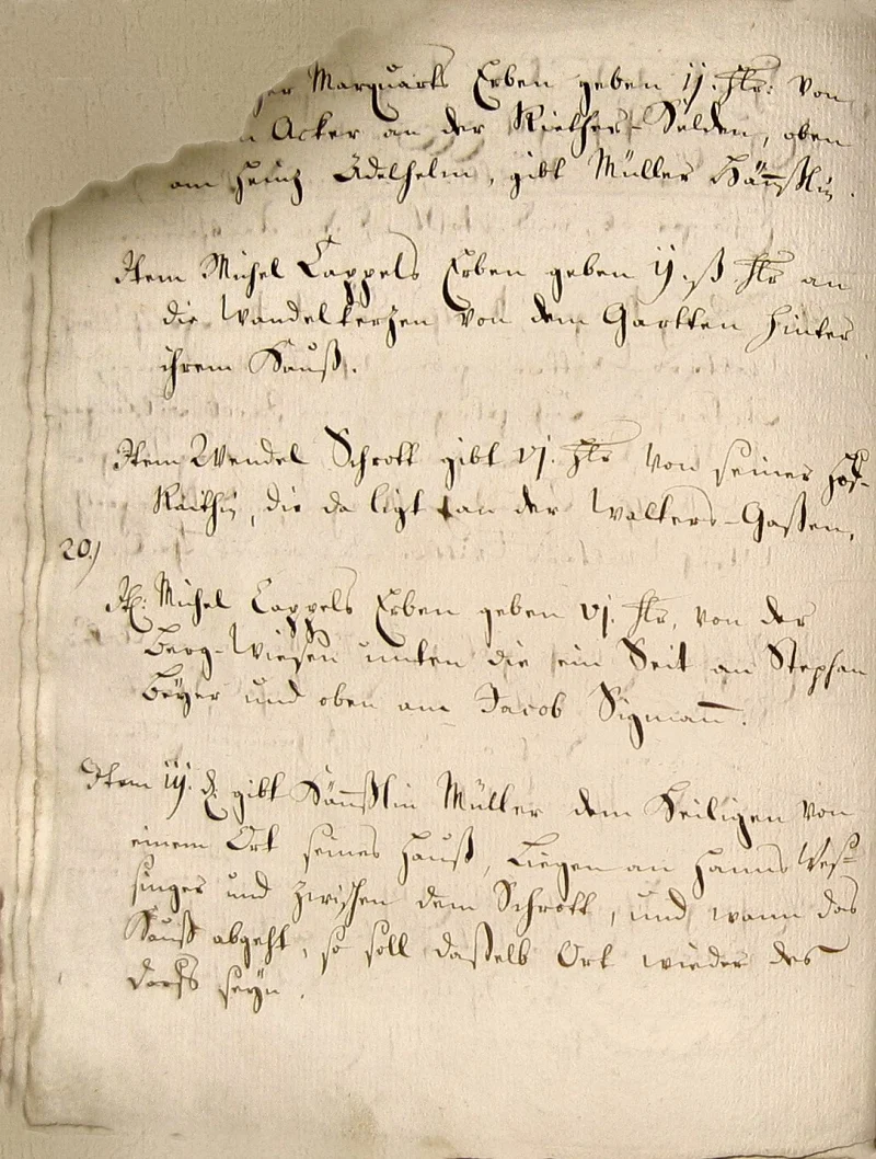 Originalseite 18 des Zinsbuchs von 1511