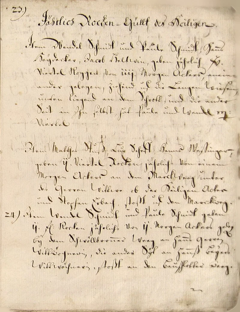 Originalseite 21 des Zinsbuchs von 1511