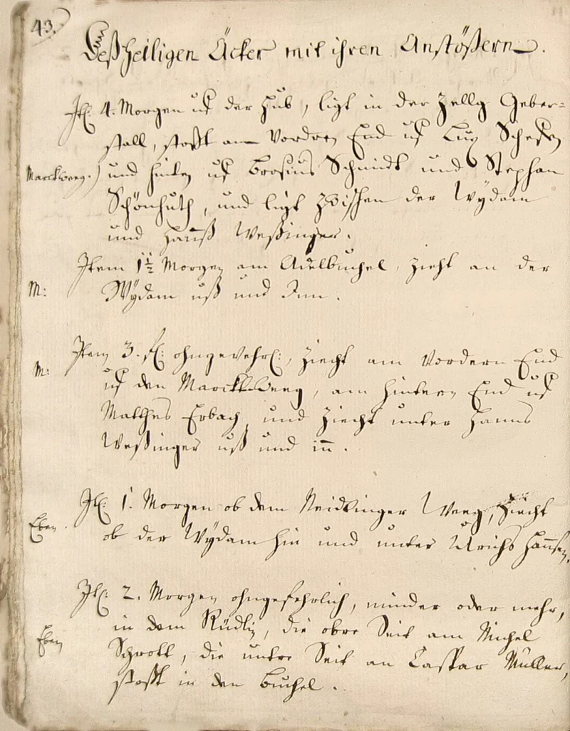 Originalseite 38 des Zinsbuchs von 1511