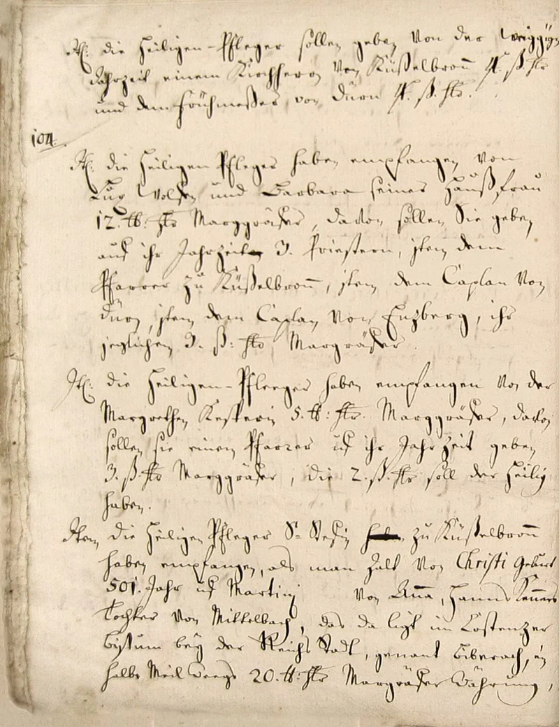 Originalseite 10 des Zinsbuchs von 1515