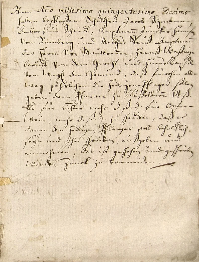 Originalseite 14 des Zinsbuchs von 1515