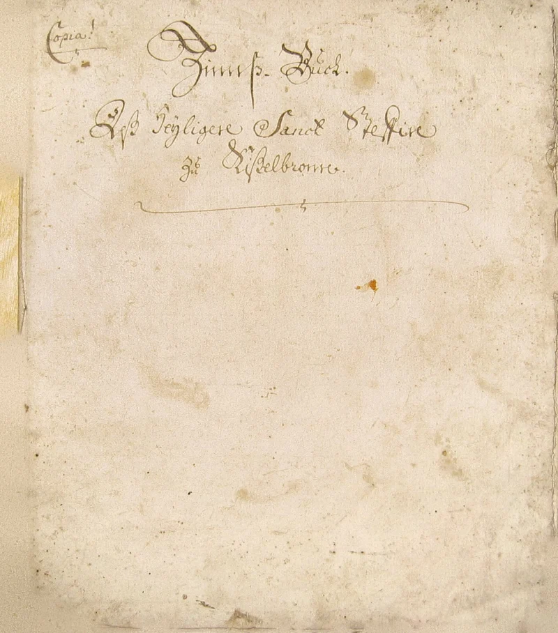 Seite 1 der Copia, der späteren Abschrift der Zinsbücher von 1511 und 1515