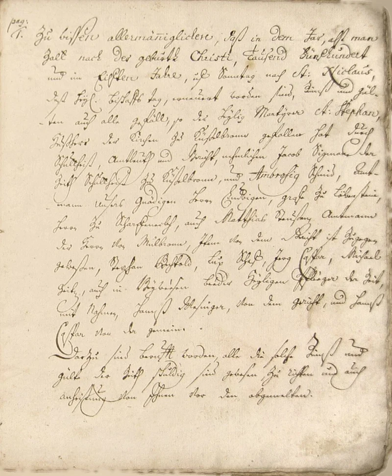 Seite 3 der Copia, der späteren Abschrift der Zinsbücher von 1511 und 1515