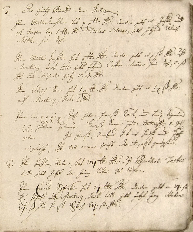 Seite 5 der Copia, der späteren Abschrift der Zinsbücher von 1511 und 1515