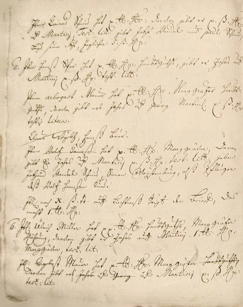 Seite 6 der Copia, der späteren Abschrift der Zinsbücher von 1511 und 1515