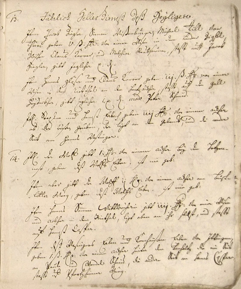 Seite 11 der Copia, der späteren Abschrift der Zinsbücher von 1511 und 1515