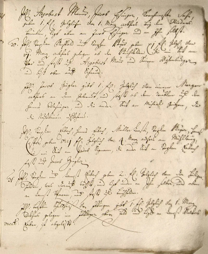 Seite 21 der Copia, der späteren Abschrift der Zinsbücher von 1511 und 1515