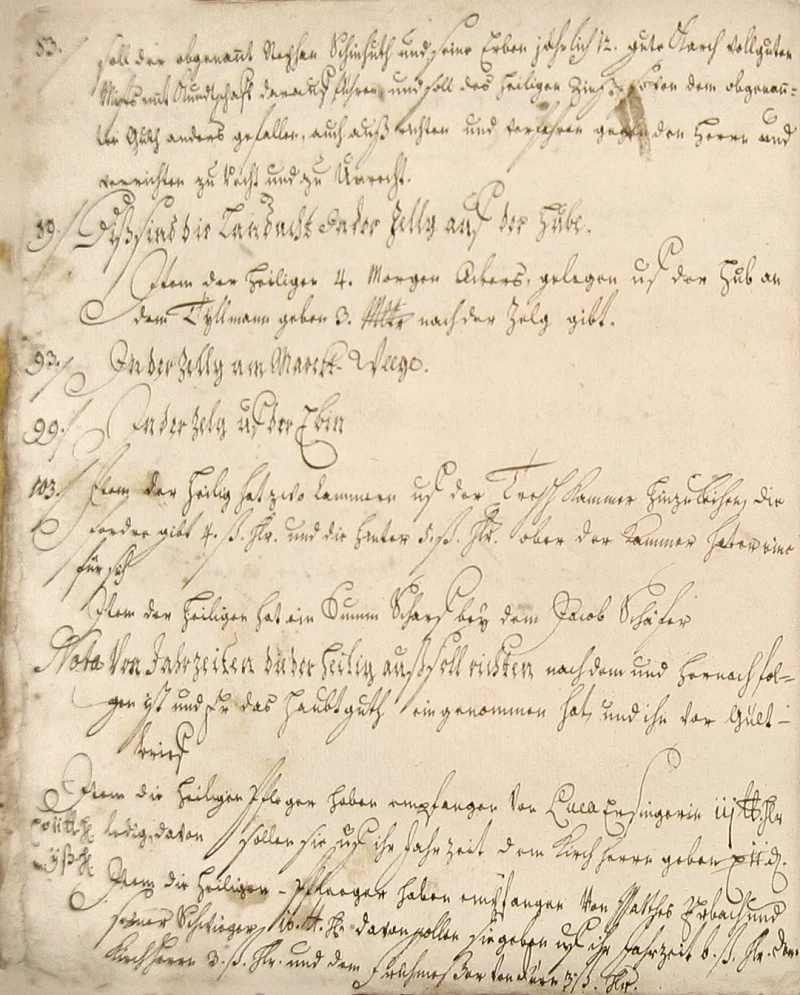 Seite 34 der Copia, der späteren Abschrift der Zinsbücher von 1511 und 1515
