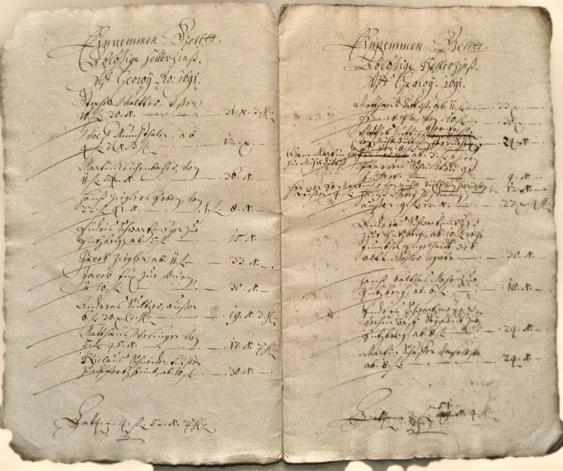 Originalseite der Almosen- und Heiligenrechnungen von Kieselbronn, Aufnahme 3 von 150 (IMG_0873).
