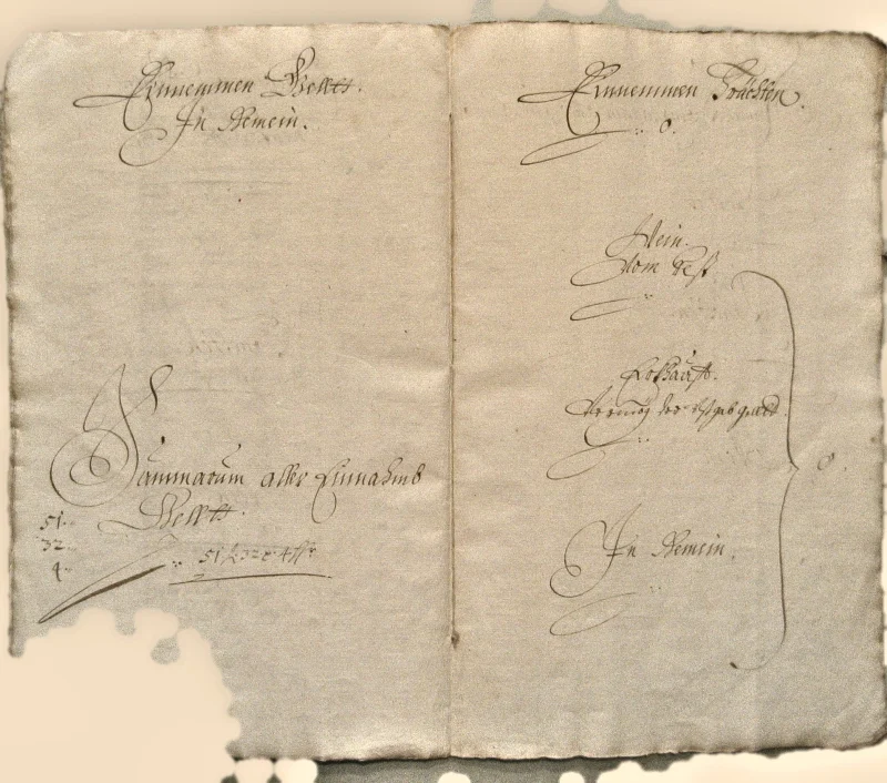 Originalseite der Almosen- und Heiligenrechnungen von Kieselbronn, Aufnahme 7 von 150 (IMG_0877).