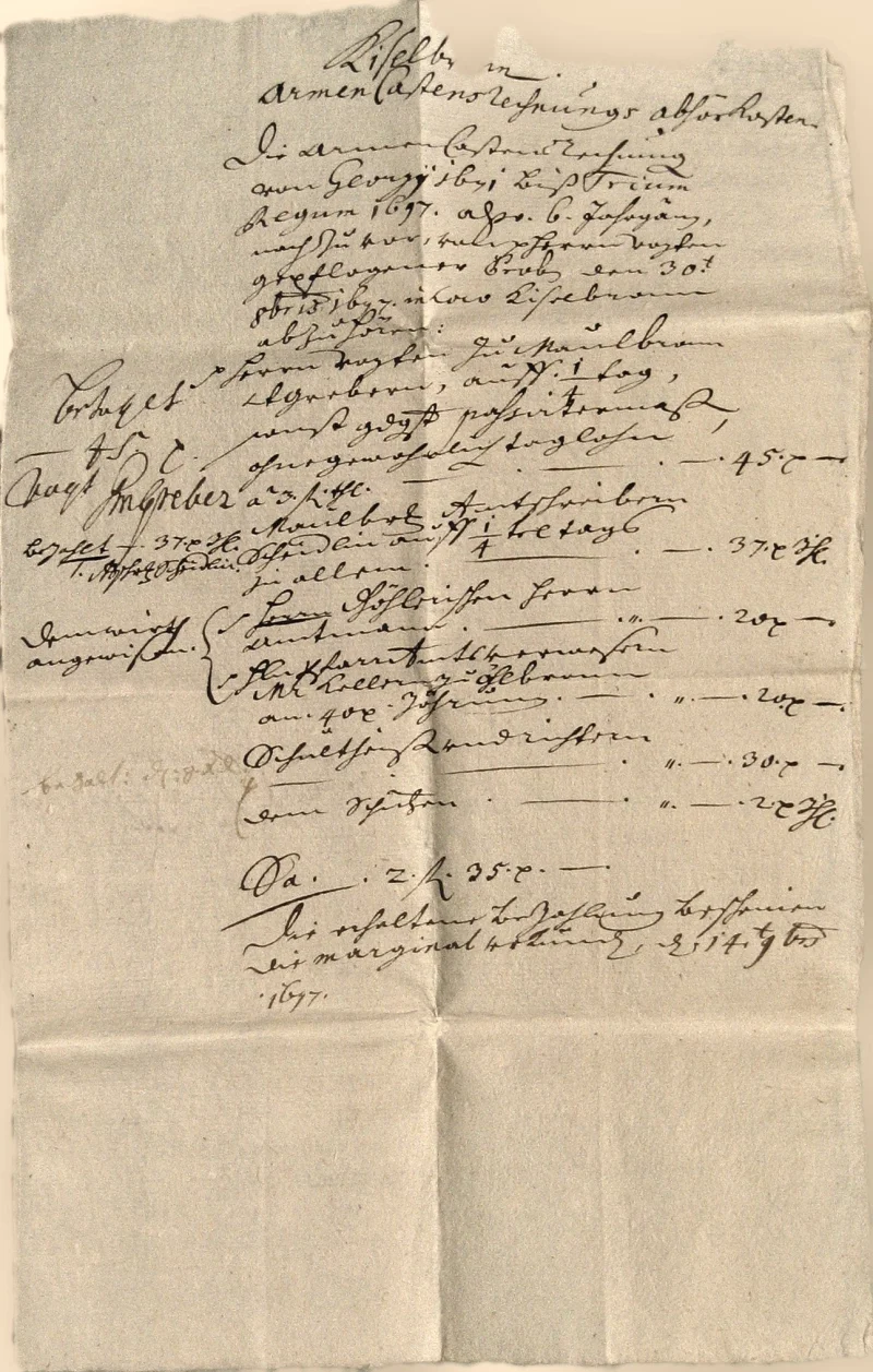 Originalseite der Almosen- und Heiligenrechnungen von Kieselbronn, Aufnahme 94 von 150 (IMG_0979).