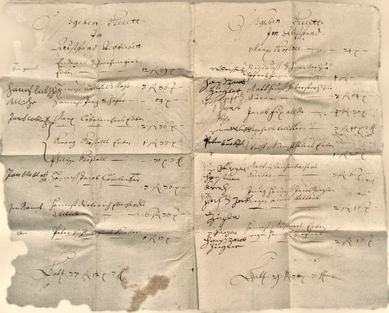 Originalseite der Almosen- und Heiligenrechnungen von Kieselbronn, Aufnahme 96 von 150 (IMG_0981).