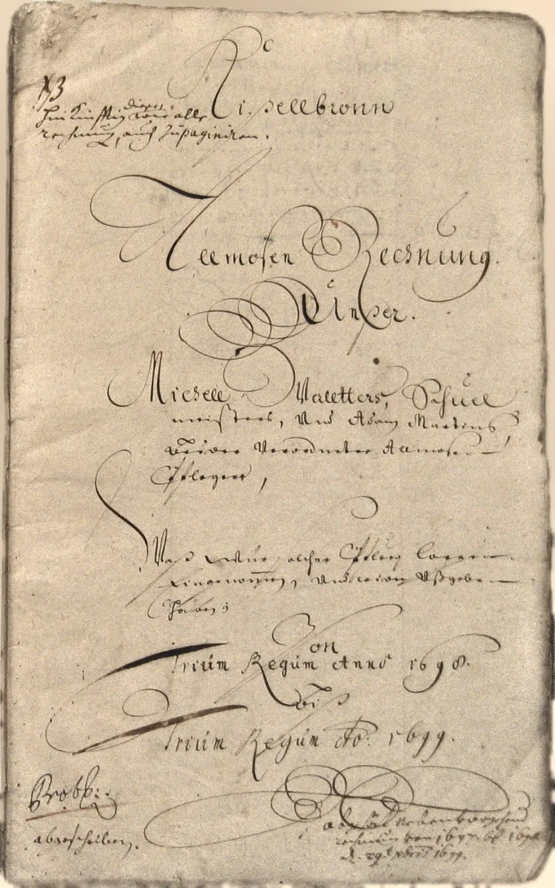 Originalseite der Almosen- und Heiligenrechnungen von Kieselbronn, Aufnahme 100 von 150 (IMG_0985).