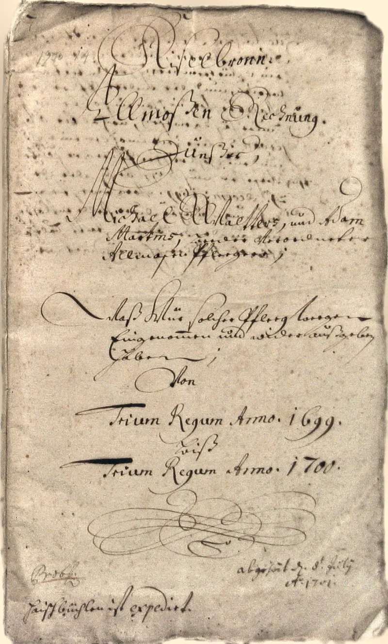 Originalseite der Almosen- und Heiligenrechnungen von Kieselbronn, Aufnahme 118 von 150 (IMG_1003).