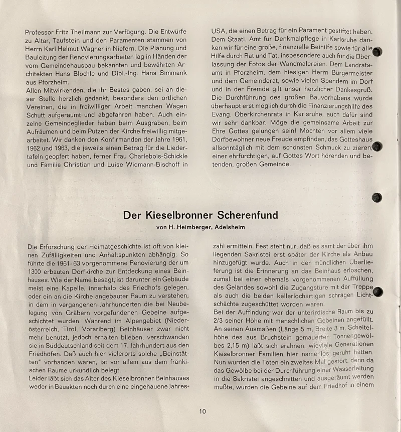 Seite 10 der Sondernummer des Heimatboten von 1963 mit Text und Abbildungen.